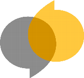 grey and yellow speech bubble icon